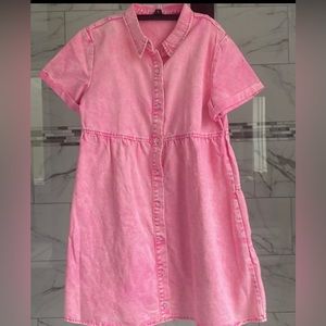 Pink jean dress